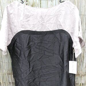Geren Ford Black & Tan Silk Blouse - L NWT